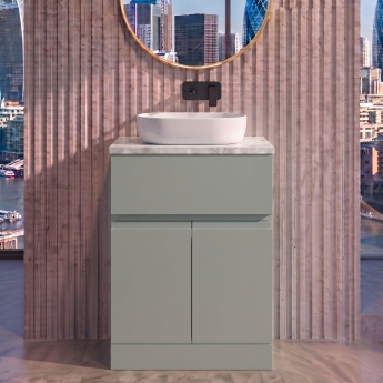 Delphi Penthouse 600mm 2-Door 1-Drawer Floor Standing Premium Countertop Vanity Unit | Product Image
