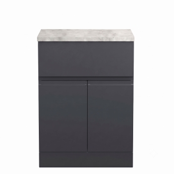 Delphi Penthouse 600mm 2-Door 1-Drawer Floor Standing Premium Countertop Vanity Unit | Product Image