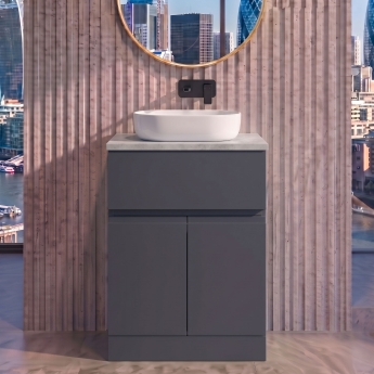 Delphi Penthouse 600mm 2-Door 1-Drawer Floor Standing Premium Countertop Vanity Unit | Product Image