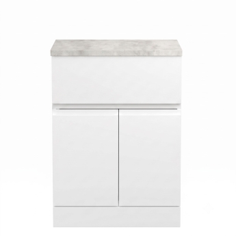 Delphi Penthouse 600mm 2-Door 1-Drawer Floor Standing Premium Countertop Vanity Unit | Product Image