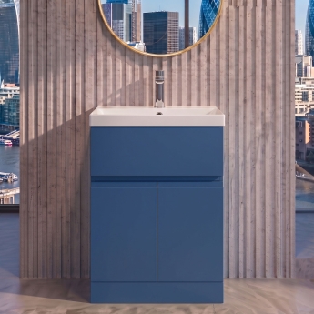 Delphi Penthouse 600mm 2-Door 1-Drawer Floor Standing Vanity Unit (inc Basin) | Product Image