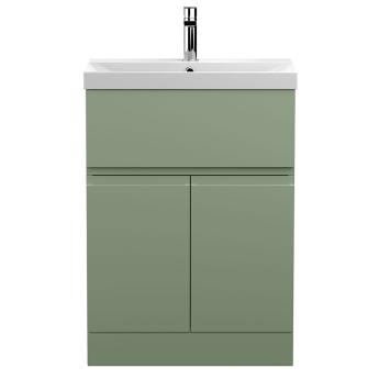 Delphi Penthouse 600mm 2-Door 1-Drawer Floor Standing Vanity Unit (inc Basin) | Product Image