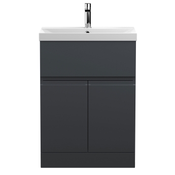 Delphi Penthouse 600mm 2-Door 1-Drawer Floor Standing Vanity Unit (inc Basin) | Product Image