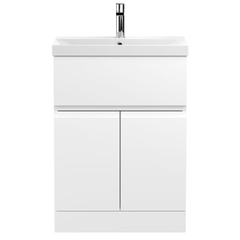 Delphi Penthouse 600mm 2-Door 1-Drawer Floor Standing Vanity Unit (inc Basin) | Product Image