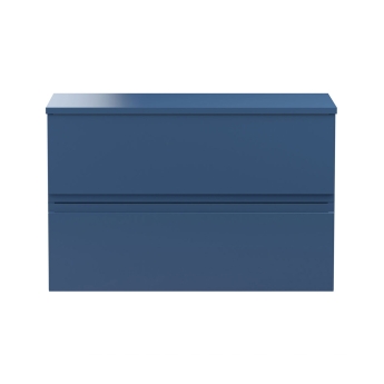 Delphi Penthouse Satin Blue 800mm 2-Drawer Wall Hung Countertop Vanity Unit | Product Image