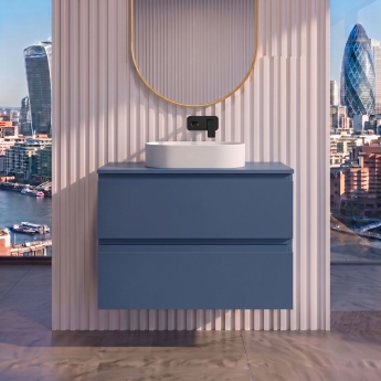 Delphi Penthouse 800mm 2-Drawer Wall Hung Countertop Vanity Unit | Product Image
