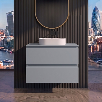 Delphi Penthouse 800mm 2-Drawer Wall Hung Countertop Vanity Unit | Product Image
