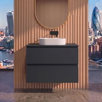 Delphi Penthouse 800mm 2-Drawer Wall Hung Countertop Vanity Unit | Product Image