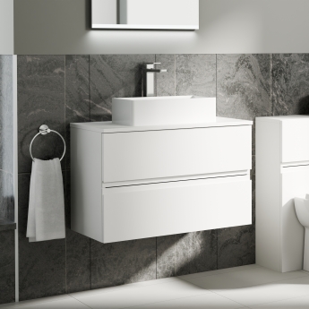 Delphi Penthouse 800mm 2-Drawer Wall Hung Countertop Vanity Unit | Product Image