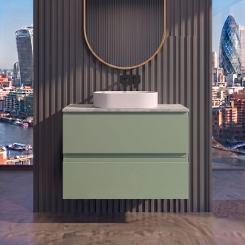 Delphi Penthouse 800mm 2-Drawer Wall Hung Premium Countertop Vanity Unit | Product Image