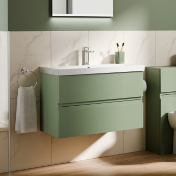 Delphi Penthouse 800mm 2-Drawer Wall Hung Vanity Unit (inc Basin) | Product Image