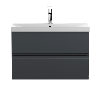 Delphi Penthouse 800mm 2-Drawer Wall Hung Vanity Unit (inc Basin) | Product Image