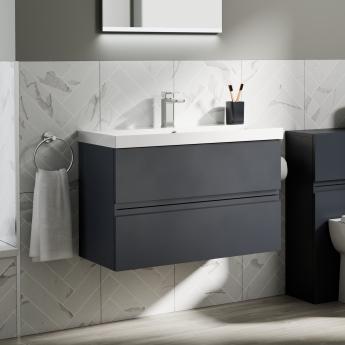 Delphi Penthouse 800mm 2-Drawer Wall Hung Vanity Unit (inc Basin) | Product Image