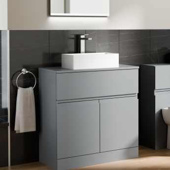 Delphi Penthouse 800mm 2-Door 1-Drawer Floor Standing Countertop Vanity Unit | Product Image