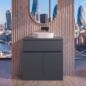 Delphi Penthouse 800mm 2-Door 1-Drawer Floor Standing Countertop Vanity Unit | Product Image