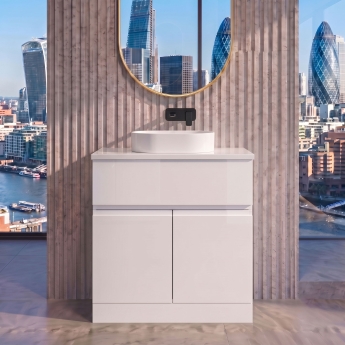 Delphi Penthouse 800mm 2-Door 1-Drawer Floor Standing Countertop Vanity Unit | Product Image