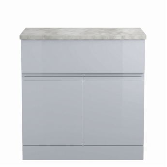 Delphi Penthouse 800mm 2-Door 1-Drawer Floor Standing Premium Countertop Vanity Unit | Product Image
