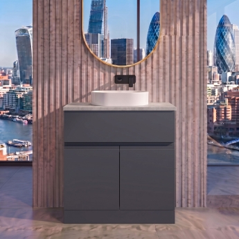 Delphi Penthouse 800mm 2-Door 1-Drawer Floor Standing Premium Countertop Vanity Unit | Product Image