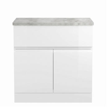 Delphi Penthouse 800mm 2-Door 1-Drawer Floor Standing Premium Countertop Vanity Unit | Product Image