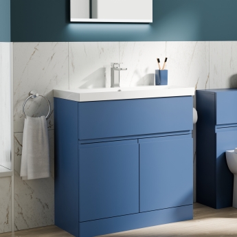 Delphi Penthouse 800mm 2-Door 1-Drawer Floor Standing Vanity Unit (inc Basin) | Product Image