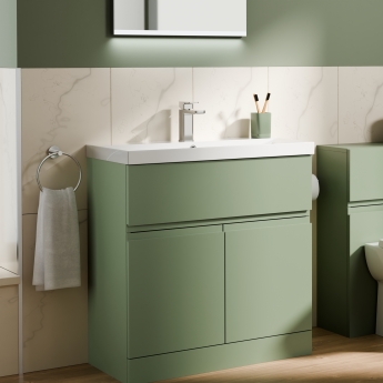 Delphi Penthouse 800mm 2-Door 1-Drawer Floor Standing Vanity Unit (inc Basin) | Product Image