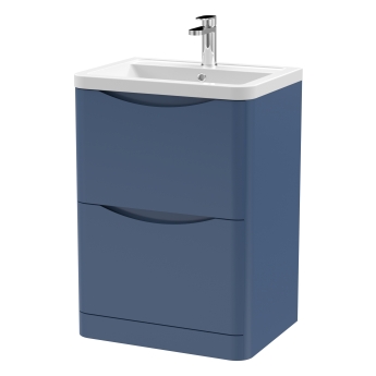 Delphi Polaris 600mm 2-Drawer Floor Standing Vanity Unit (inc Basin) | Product Image