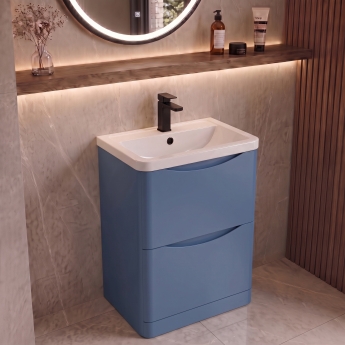 Delphi Polaris 600mm 2-Drawer Floor Standing Vanity Unit (inc Basin) | Product Image