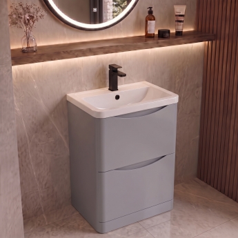 Delphi Polaris 600mm 2-Drawer Floor Standing Vanity Unit (inc Basin) | Product Image