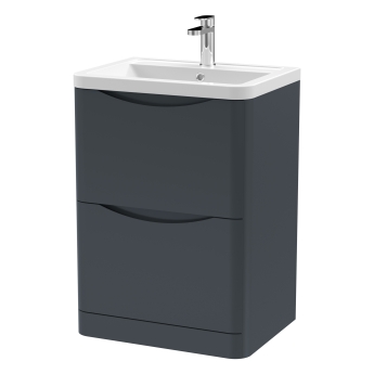 Delphi Polaris 600mm 2-Drawer Floor Standing Vanity Unit (inc Basin) | Product Image