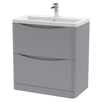 Delphi Polaris 800mm 2-Drawer Floor Standing Vanity Unit (inc Basin) | Product Image