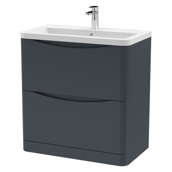 Delphi Polaris 800mm 2-Drawer Floor Standing Vanity Unit (inc Basin) | Product Image