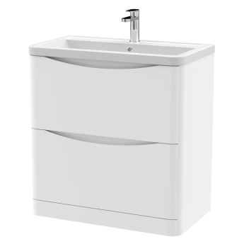Delphi Polaris 800mm 2-Drawer Floor Standing Vanity Unit (inc Basin) | Product Image