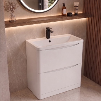 Delphi Polaris 800mm 2-Drawer Floor Standing Vanity Unit (inc Basin) | Product Image