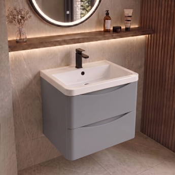 Delphi Polaris 600mm 2-Drawer Wall Hung Vanity Unit (inc Basin) | Product Image