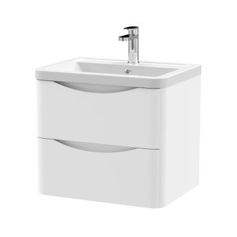 Delphi Polaris 600mm 2-Drawer Wall Hung Vanity Unit (inc Basin) | Product Image
