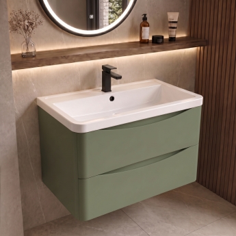 Delphi Polaris 800mm 2-Drawer Wall Hung Vanity Unit (inc Basin) | Product Image