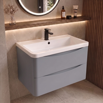 Delphi Polaris 800mm 2-Drawer Wall Hung Vanity Unit (inc Basin) | Product Image