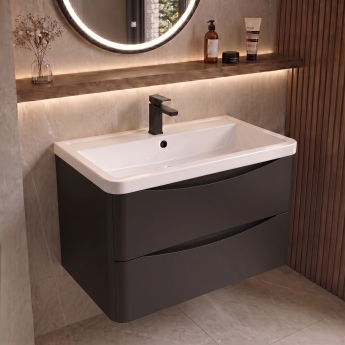 Delphi Polaris 800mm 2-Drawer Wall Hung Vanity Unit (inc Basin) | Product Image