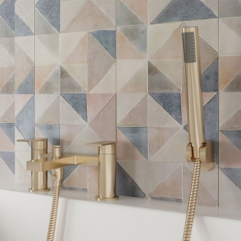 Delphi Port Brushed Brass Bath Shower Mixer Tap with Kit | Product Image