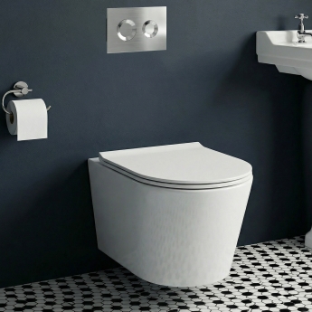 Delphi Porter Rimless Wall Hung Toilet (inc Soft Close Slim Seat) | Product Image