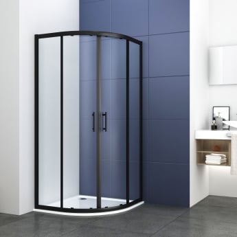 Delphi Inspire Matt Black Quadrant Shower Enclosure - 6mm Glass