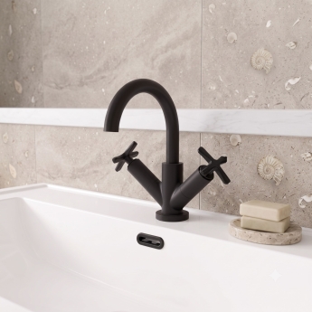 Delphi Sedona Matt Black Mono Basin Mixer Tap (inc Pop-Up Waste) | Product Image