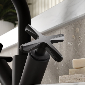 Delphi Sedona Matt Black Mono Basin Mixer Tap (inc Pop-Up Waste) | Product Image