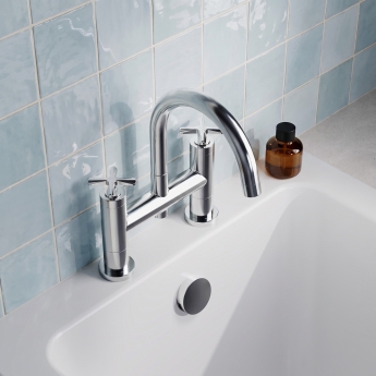 Delphi Sedona Chrome Pillar Mounted Bath Filler Tap | Product Image