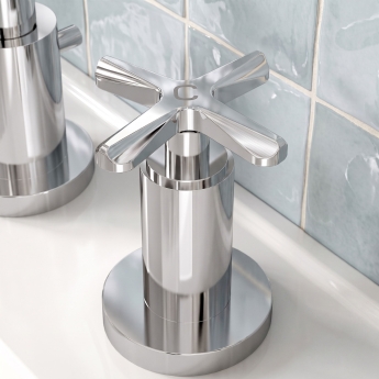 Delphi Sedona Chrome 3-Hole Deck Mounted Basin Mixer Tap (inc Pop-Up Waste) | Product Image