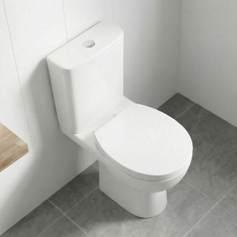 Delphi Sierra Rimless Close Coupled Toilet (inc Soft Close Seat) | Product Image