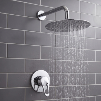 Delphi Solo Chrome Manual Concealed Shower Set with Fixed Head | Product Image