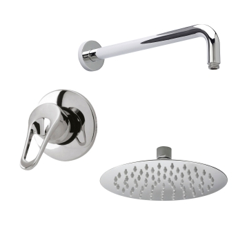 Delphi Solo Chrome Manual Concealed Shower Set with Fixed Head | Product Image