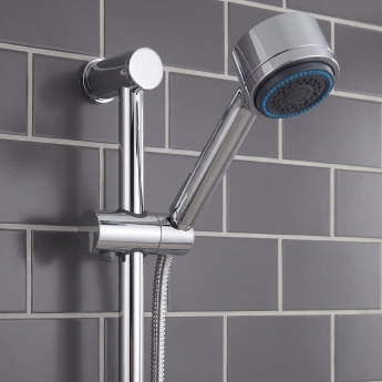 Delphi Solo Chrome Manual Concealed Shower Set with Slide Rail Kit | Product Image