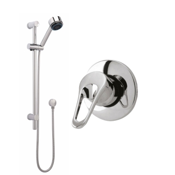 Delphi Solo Chrome Manual Concealed Shower Set with Slide Rail Kit | Product Image